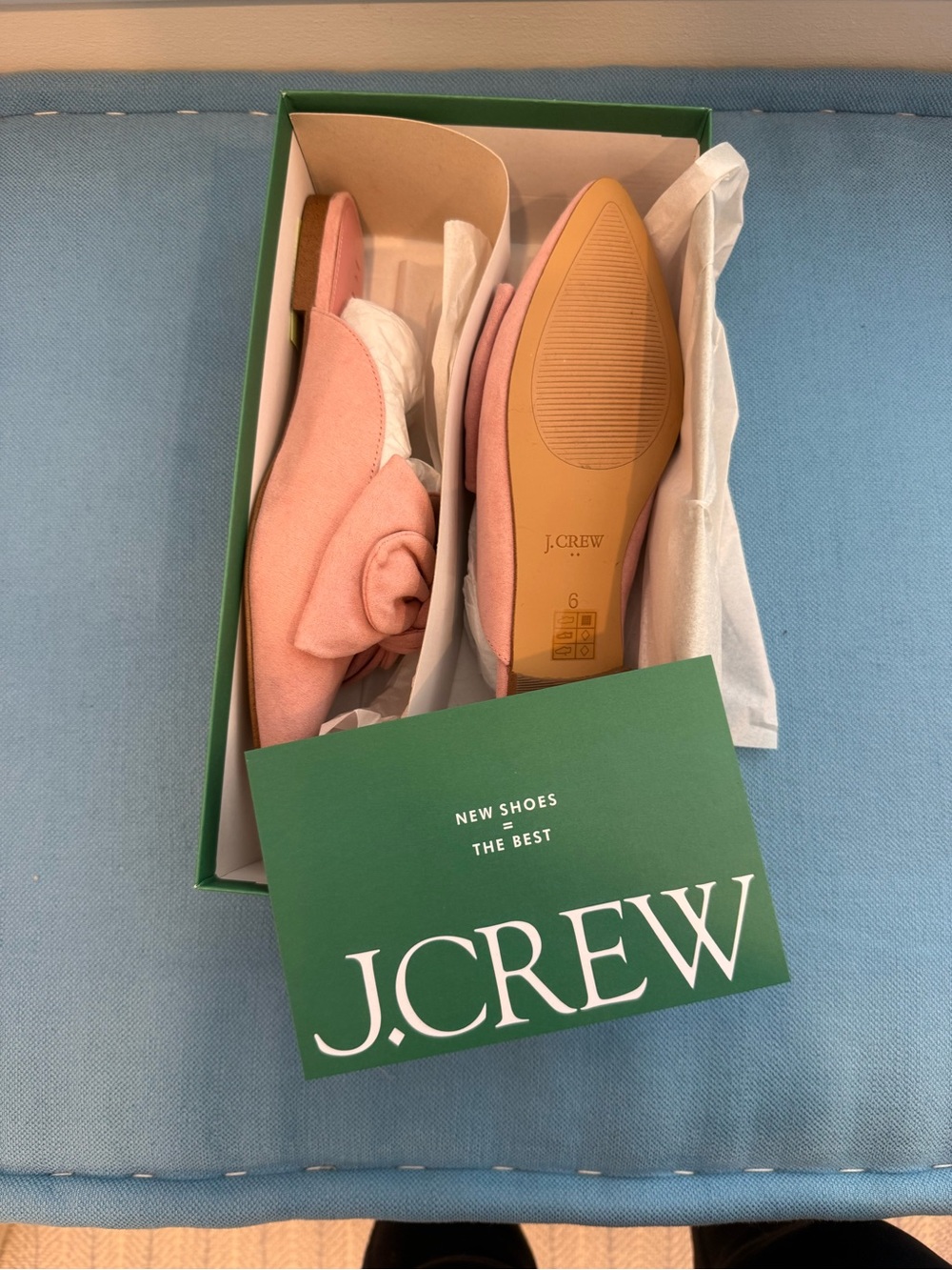 J. Crew Pink Suede Pointed Bow Mules